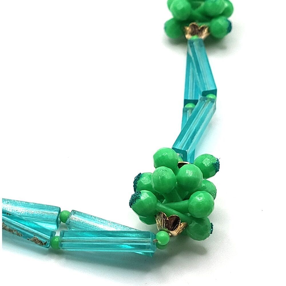 Vintage 60s Surreal Bauble Necklace Acrylic 17in